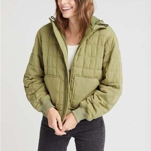 RICHER POORER Quilted Modal Bomber Jacket in Olive Army NWOT